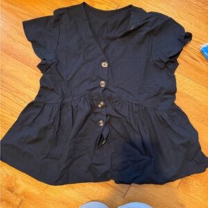 SHEIN Black Button Down Shirt